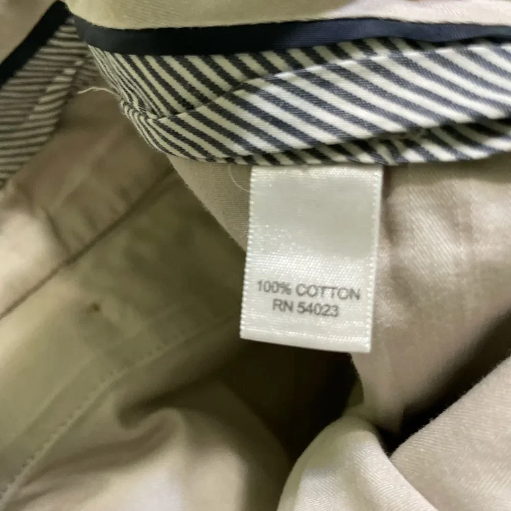 Banana Republic Gavin Cotton Chino Pants 35 x 32 Straight Leg Relaxed Fit Acorn